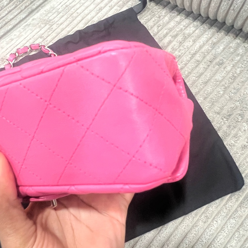 CHANEL Fuchsia Classic Mini Lambskin - Picture 7 of 16